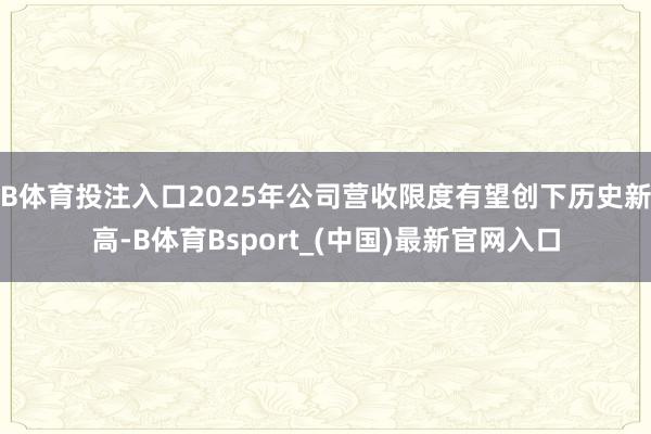 B体育投注入口2025年公司营收限度有望创下历史新高-B体育Bsport_(中国)最新官网入口