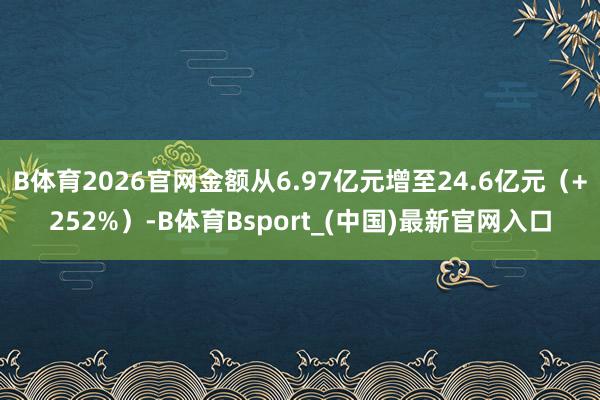 B体育2026官网金额从6.97亿元增至24.6亿元(+252%)-B体育Bsport_(中国)最新官网入口