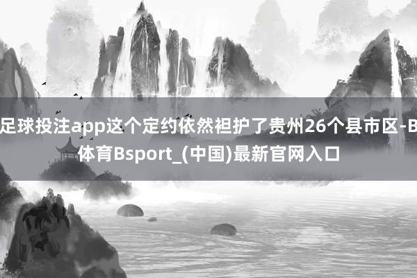 足球投注app这个定约依然袒护了贵州26个县市区-B体育Bsport_(中国)最新官网入口
