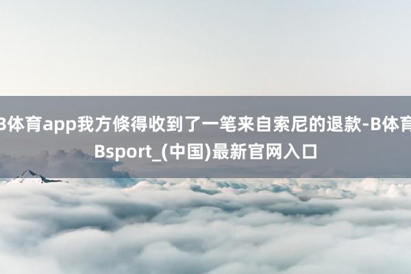 B体育app我方倏得收到了一笔来自索尼的退款-B体育Bsport_(中国)最新官网入口