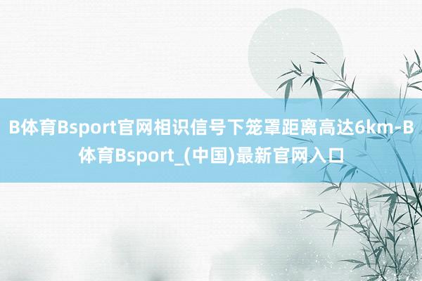 B体育Bsport官网相识信号下笼罩距离高达6km-B体育Bsport_(中国)最新官网入口