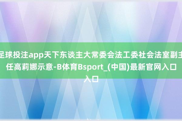 足球投注app天下东谈主大常委会法工委社会法室副主任高莉娜示意-B体育Bsport_(中国)最新官网入口