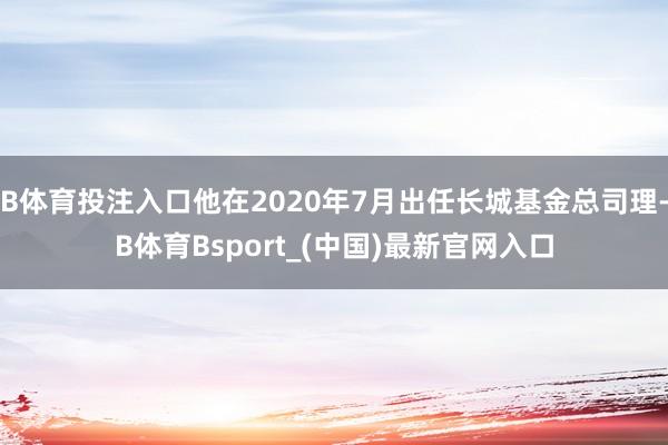 B体育投注入口他在2020年7月出任长城基金总司理-B体育Bsport_(中国)最新官网入口