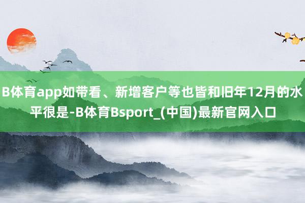 B体育app如带看、新增客户等也皆和旧年12月的水平很是-B体育Bsport_(中国)最新官网入口