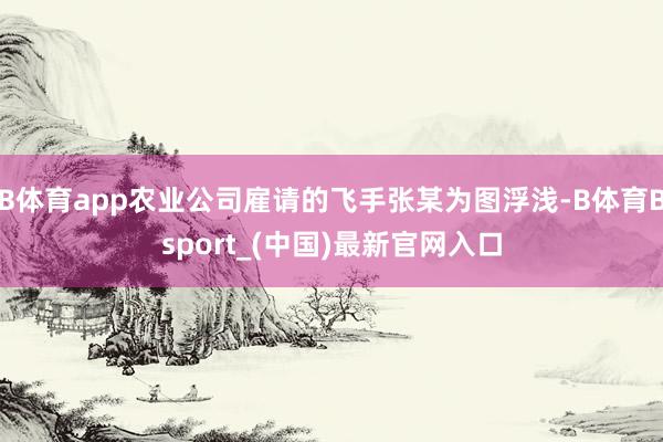 B体育app农业公司雇请的飞手张某为图浮浅-B体育Bsport_(中国)最新官网入口