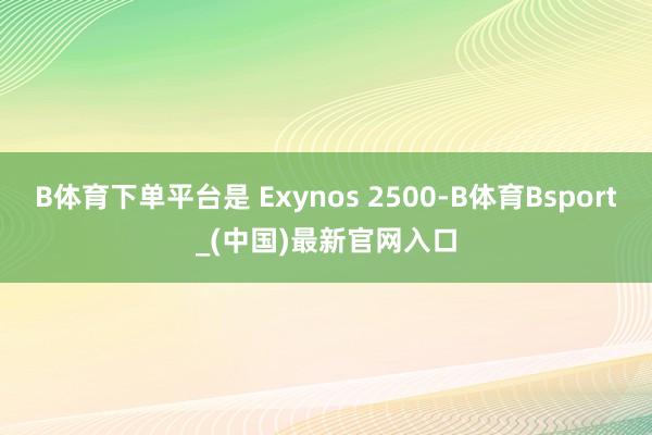 B体育下单平台是 Exynos 2500-B体育Bsport_(中国)最新官网入口