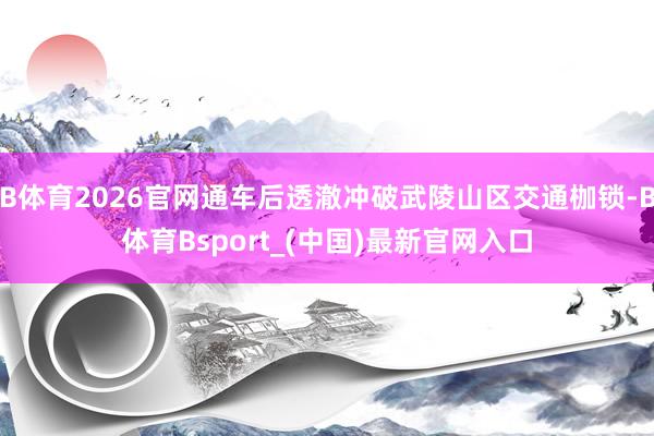 B体育2026官网通车后透澈冲破武陵山区交通枷锁-B体育Bsport_(中国)最新官网入口