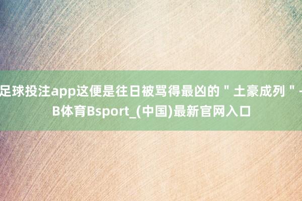 足球投注app这便是往日被骂得最凶的＂土豪成列＂-B体育Bsport_(中国)最新官网入口