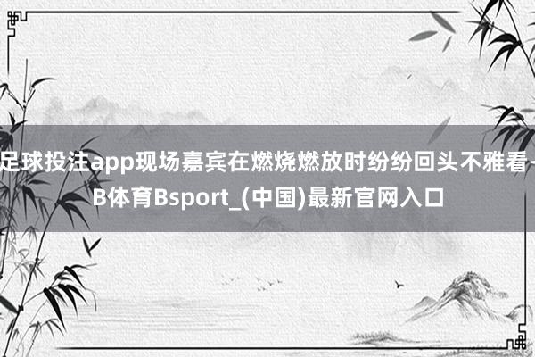 足球投注app现场嘉宾在燃烧燃放时纷纷回头不雅看-B体育Bsport_(中国)最新官网入口