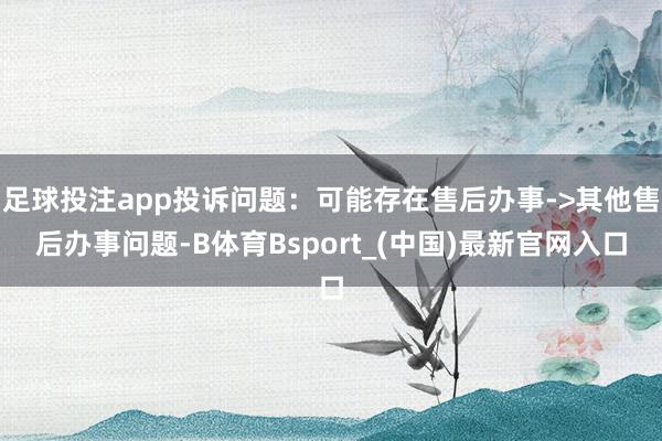 足球投注app投诉问题：可能存在售后办事->其他售后办事问题-B体育Bsport_(中国)最新官网入口