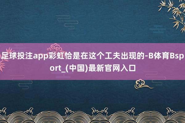 足球投注app彩虹恰是在这个工夫出现的-B体育Bsport_(中国)最新官网入口