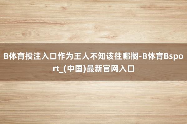 B体育投注入口作为王人不知该往哪搁-B体育Bsport_(中国)最新官网入口