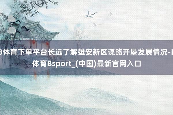 B体育下单平台长远了解雄安新区谋略开垦发展情况-B体育Bsport_(中国)最新官网入口